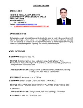 Sachin Sodhi Resume Pdf