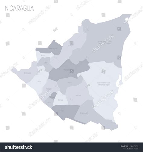 Nicaragua Political Map Administrative Divisions Departments Stock Vector (Royalty Free ...