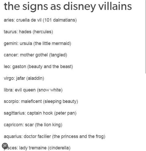 Disney villain signs by clintandsabretooth on DeviantArt