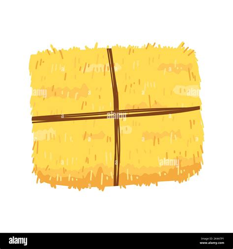 Agricultural haycock in cartoon flat style, rural hay rolled stack, dried farm haystack. Vector ...