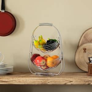 Basicwise Tier Free Standing Countertop Fruit Basket For Kitchen