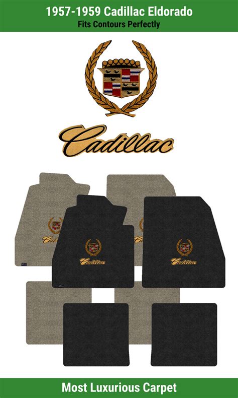 Lloyd Luxe Mat Set For Eldorado W Cadillac Crest Gold W Black