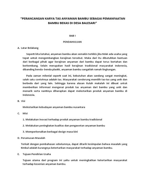 Contoh Proposal Usaha Kerajinan Pdf