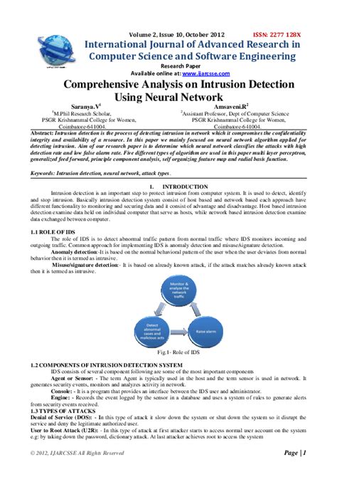 Pdf Comprehensive Analysis On Intrusion Detection Using Neural Network