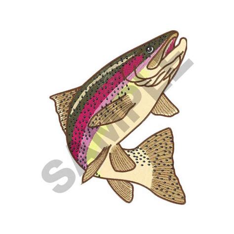 Rainbow Trout Embroidery Design Machine Embroidery Etsy