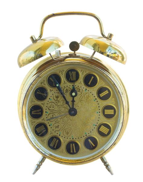 Isolated Antique Golden Clock Stock Photo Image Of Hours Abstract