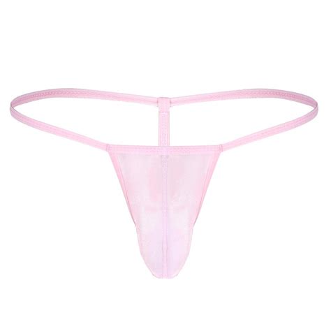 Buy Men Sheer See Through Micro Bikini Thong Sexy Pouch G String Underwear Swimwear Pink One