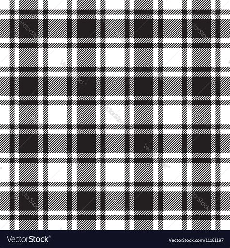 Black White Check Plaid Texture Seamless Pattern Vector Image