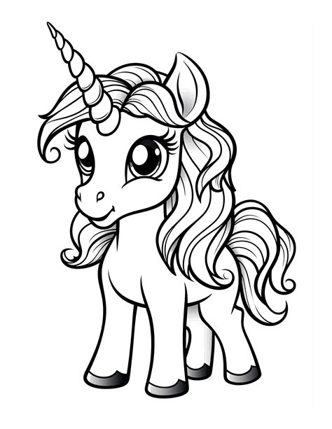 Free Cartoon Unicorn Coloring Page 57 Free Coloring Adventure