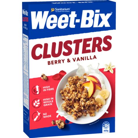 Sanitarium Weet Bix Cluster Breakfast Cereal Berry And Vanilla 460g