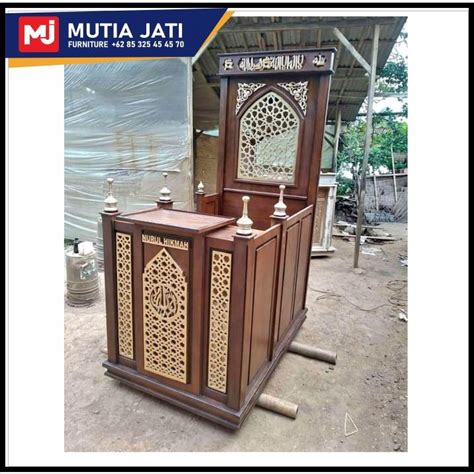 Jual Mimbar Masjid Mesjid Jati Podium Pidato Mihrab Khotbah Kayu Jepara