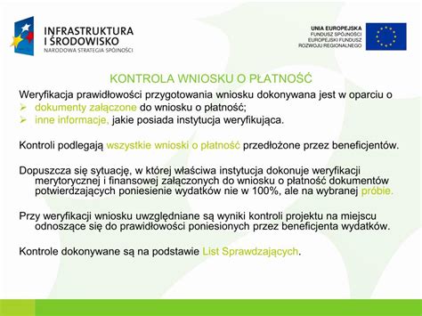 PPT PRZYGOTOWANIE WNIOSKU O PŁATNOŚĆ PowerPoint Presentation free