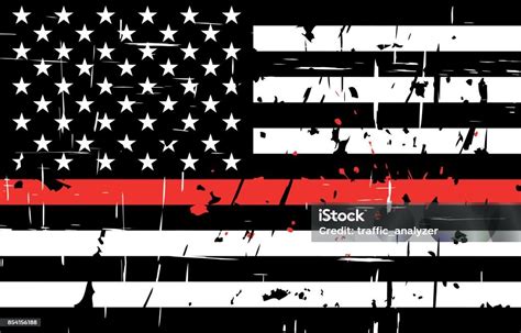 Thin Red Line Flag Stock Illustration Download Image Now American