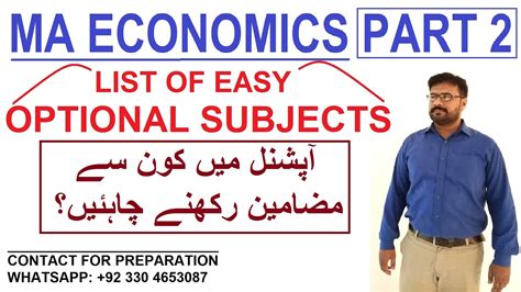 MA MSc Economics Part 2 Optional Subjects Complete Guide Must Watch