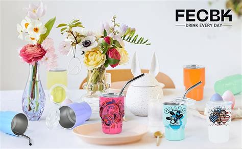 Fecbk Mini Vaso De Chupito De Onzas Con Popote Y Tapa Vasos De