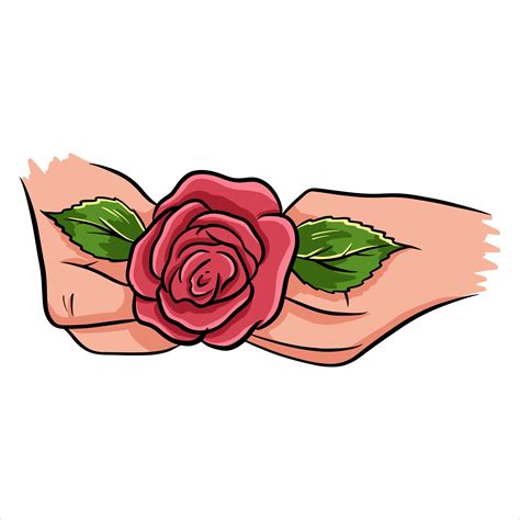 Red rose cartoon style on a white background 2435618 Vector Art at Vecteezy