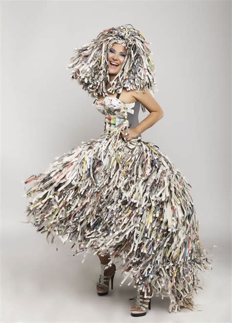 Paper Dress Recycled Dress Newspaper Dress Art Dress