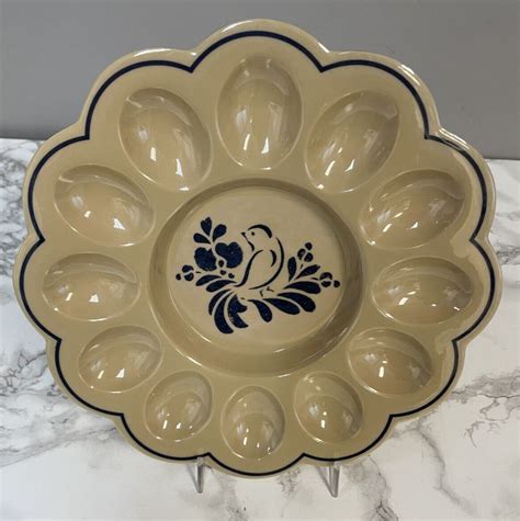 Pfaltzgraff Folk Art Deviled Egg Platter Plate Vintage Melamine Ebay