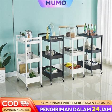 Jual Rak Dapur Stainless Rak Troli Susun Serbaguna Rak Roda Rak Salon