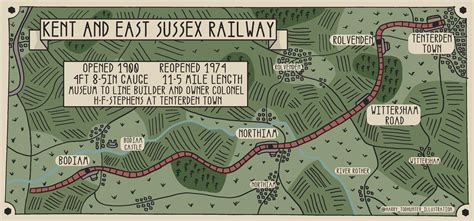 Kent and East Sussex Railway Illustrated Map : r/cartography