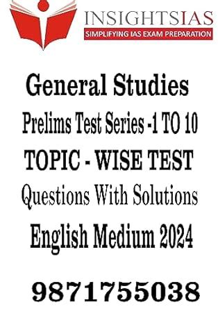 Buy UPSC Insights Ias Prelims Test Series 2024 1 To 10 Questions With