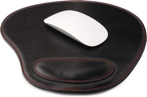 Londo Tapis De Souris Ovale En Cuir Pu Avec Repose Poignet