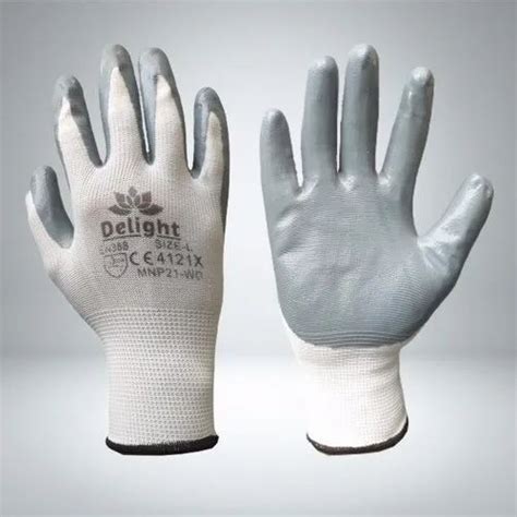 Grey White Techtion Nitrile Coated Gloves M X At Pair In Pune