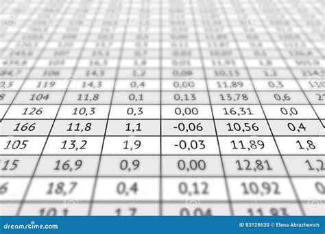 Imagenes Numericos Tabla Con Datos Numericos Foto De Stock Images