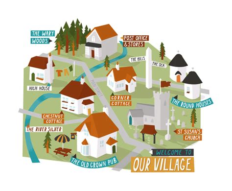 Illustrated Map Of Our Village