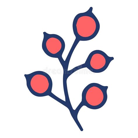 Berry Plant Icon Outline Hand Drawn Vector Fruit Tree Food Stock