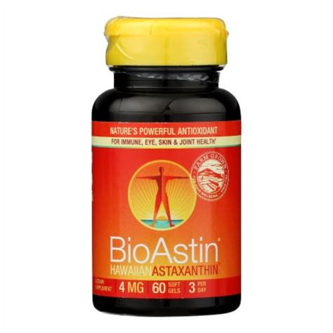 Nutrex Hawaii BioAstin Natural Astaxanthin - 4 mg - 60 Gelatin Capsules, Case of 1 - 60 CAP each ...