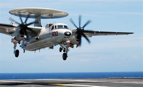 A Us Navy Usn E C Hawkeye Airborne Early Warning Aircraft With The