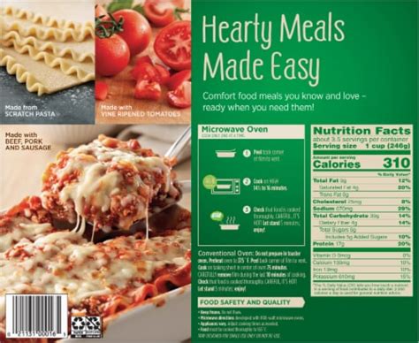 Marie Callender S® Meal For Two Lasagna With Meat Sauce Frozen Meal 31 Oz Smith’s Food And Drug