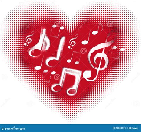 Love Music Music Note In The Heart Stock Vector Illustration Of