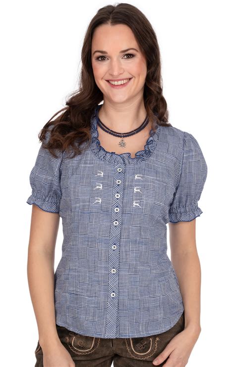 OS Trachten Bluse 451000 3515 48 Jeans Alpenclassics De