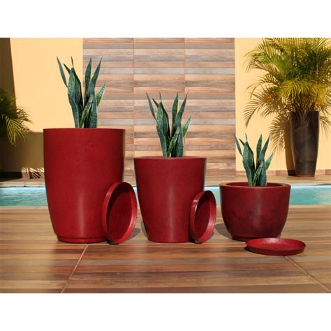 Kit 3 Vasos Decorativos Planta Ou Flor Polietileno Coluna Lisa N1 N2