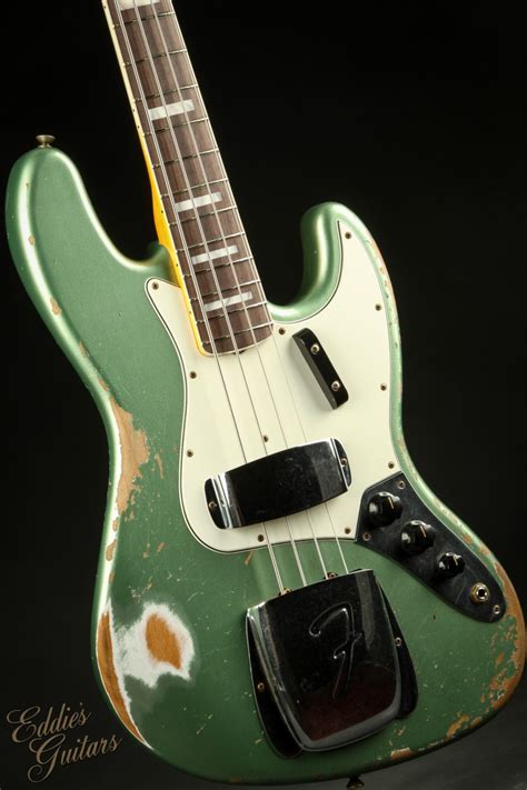 Fender Custom Shop Ltd 1966 Jazz Bass Heavy Relic Sage Green Metallic Eddies Guitars