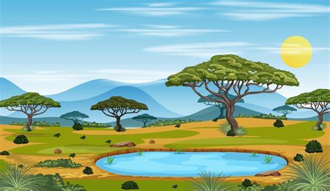 African forest landscape background 1929171 Vector Art at Vecteezy