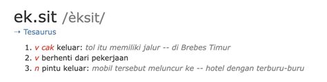 TIL Eksit Adalah Kata Baku Dalam Kamus Besar Bahasa Indonesia Indonesia