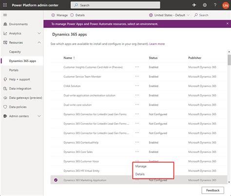 Open And Use The Power Platform Admin Center Dynamics Marketing