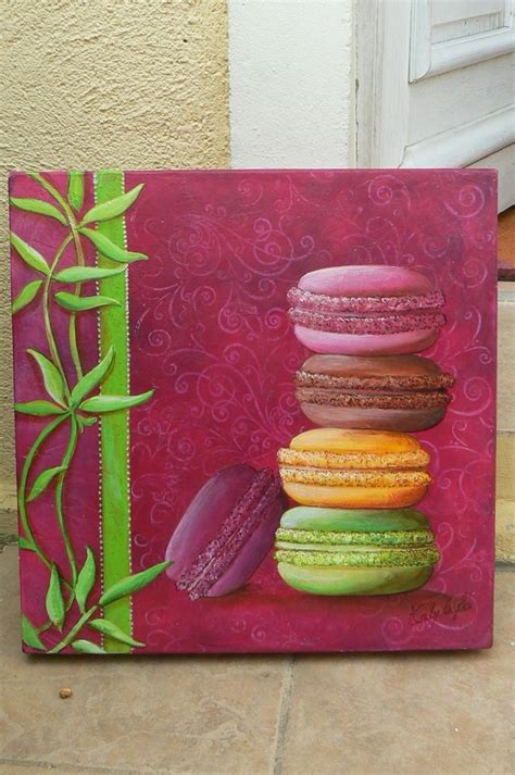 Tableau 5 Macarons Aux Bambous Sur Fresque De Catherine Martini