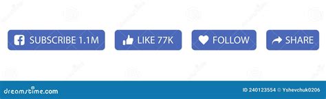 Follow Us On Facebook Logo Cartoon Vector 116439737