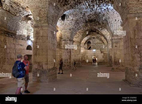 Basement Halls Of Diocletian S Palace Museum Split Croatia Stock