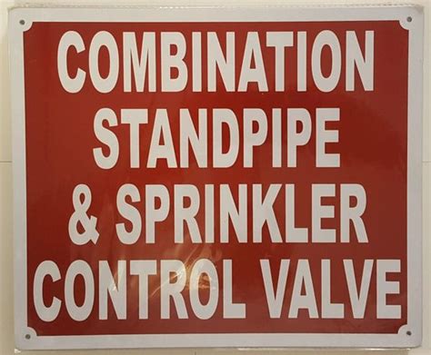 Combination Standpipe And Sprinkler Control Valve Sign Nyc Sign Hpd Signs The Official Store