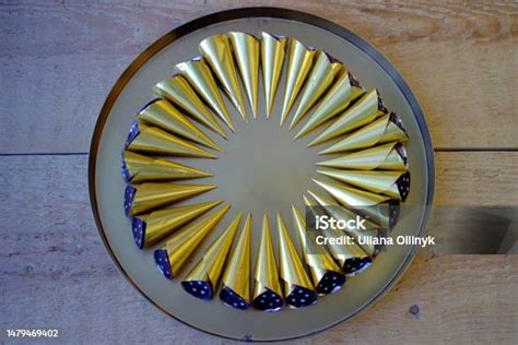Chocolates Wrapped In Gold Wrapper Stock Photo Download Image Now