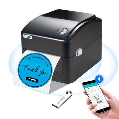 Vretti Bluetooth Thermal Shipping Label Printer Wireless 4x6 Label Printer For