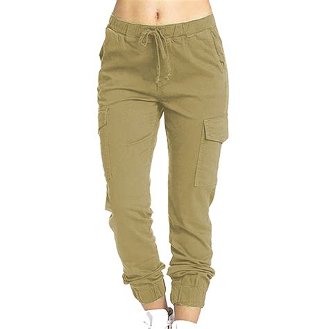 Owordtank Cargo Pants For Women With Pockets Drawstring Casual Plus