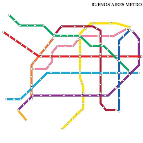 Karte Der U Bahn Von Buenos Aires Premium Vektor