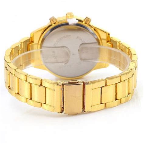 Geneva Watch With Crystal Accents And Stainless Steel Bracelet Band