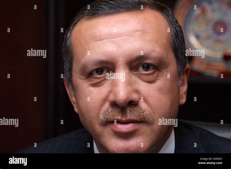 Recep Tayyip Erdogan, prime minister of Turkey, in his office at a ...